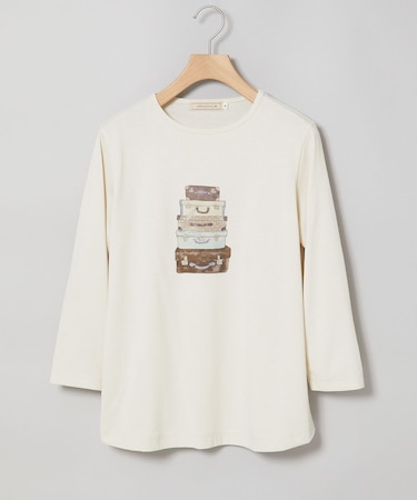 トランク柄プリント 七分袖 Tシャツ