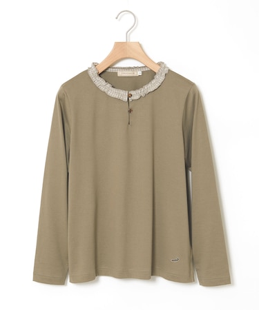 フリル襟 長袖 Tシャツ