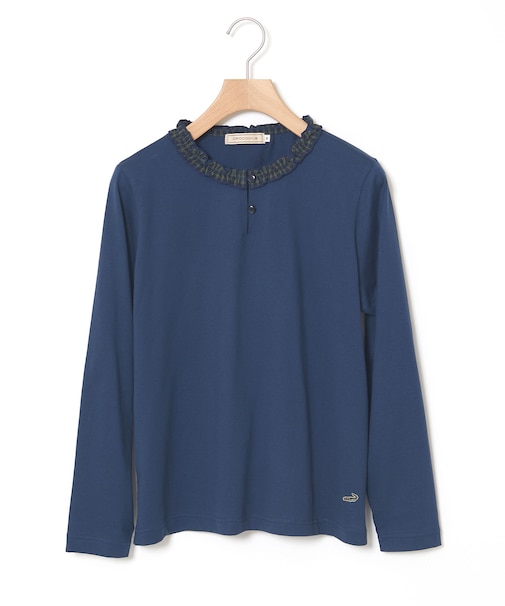フリル襟 長袖 Tシャツ