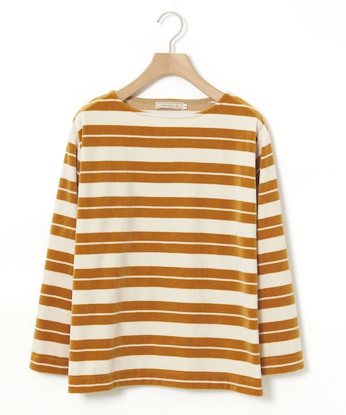 ベロア ボーダー プルオーバー