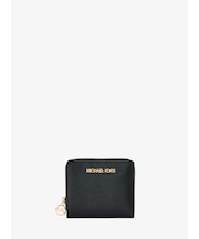 JET SET TRAVEL ビルフォールド ジップアラウンド チャーム ウォレット ミディアム