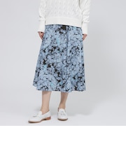 【ウォッシャブル】ボタニカルブルームプリント　スカート
