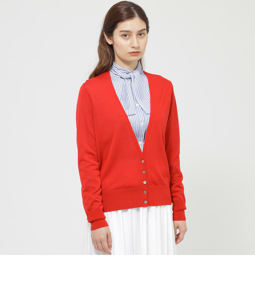 【ウォッシャブル】ウールレーヨンミックス　カーディガン