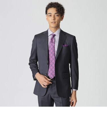 「EASTGATE MODEL」 カシミヤ混スチュアーツブルーストライプスーツ