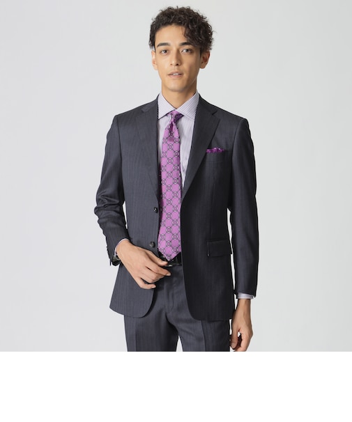 「EASTGATE MODEL」 カシミヤ混スチュアーツブルーストライプスーツ