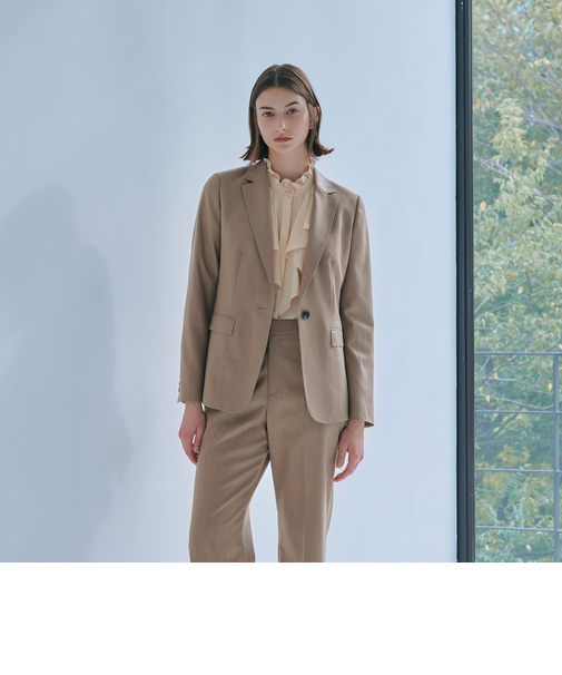 【ウォッシャブル/防しわ性】ウールフランネル　ジャケット