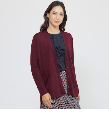 ウォッシャブルウール　ロングカーディガン