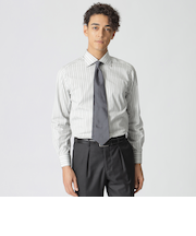 マルチストライプ柄 セミワイドカラーシャツ