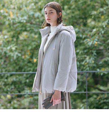 ストレッチタフタ　ショートダウンコート