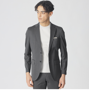 【Nikkei magazine掲載】【STUART'S TRAVELER】ハイゲージアクアツイスト千鳥ジャージージャケット（セットアップ対応）