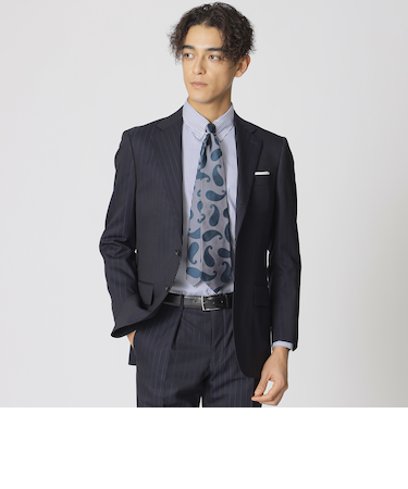 【Nikkei magazine掲載】【BAKER MODEL】シャドウフェイドストライプ柄スーツ