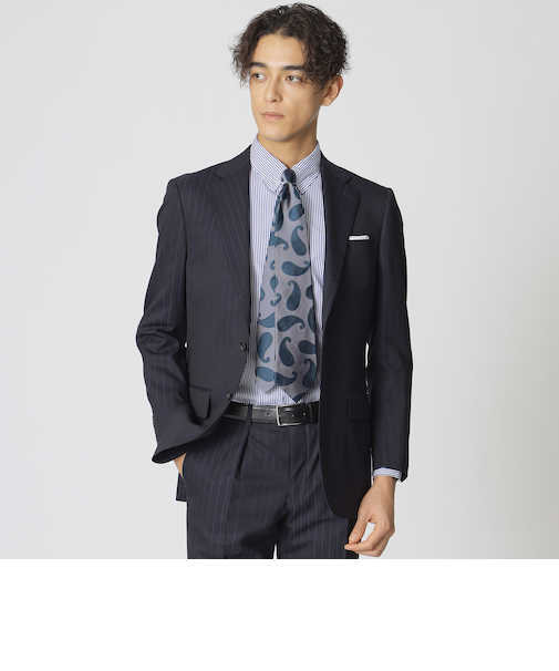 【Nikkei magazine掲載】【BAKER MODEL】シャドウフェイドストライプ柄スーツ