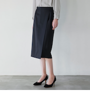 【Nikkei magazine掲載】【ウォッシャブル】ウーステッドツイル　スカート