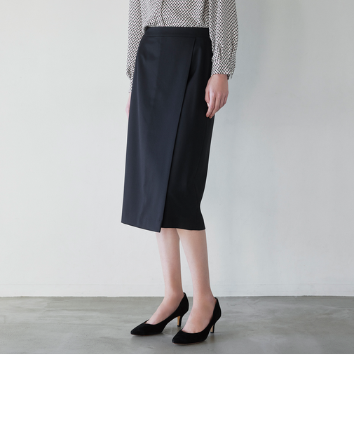 【Nikkei magazine掲載】【ウォッシャブル】ウーステッドツイル　スカート