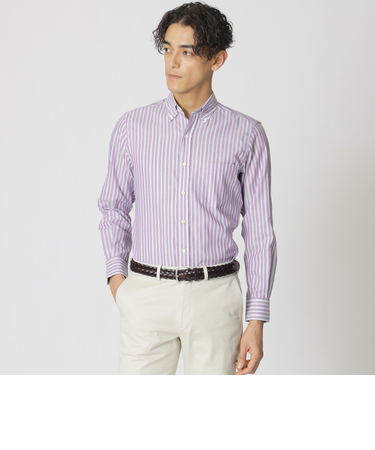 オルタネイトストライプ　ボタンダウンオックスフォードシャツ