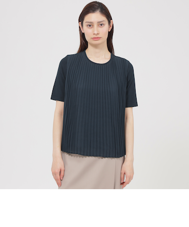 【ウォッシャブル】プリーツコンビニット　プルオーバー