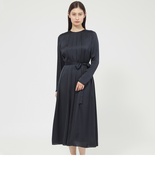 【ウォッシャブル】バックジョーゼットサテンライト　ワンピース