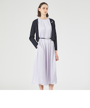 【ウォッシャブル】バックジョーゼットサテンライト　ワンピース