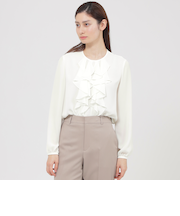 【Nikkei magazine掲載】【ウォッシャブル】ソフトジョーゼット　ブラウス