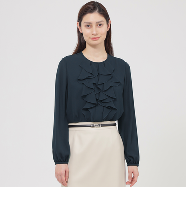 【Nikkei magazine掲載】【ウォッシャブル】ソフトジョーゼット　ブラウス