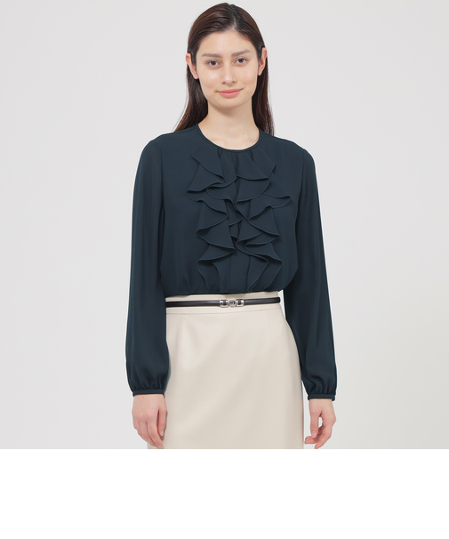 【Nikkei magazine掲載】【ウォッシャブル】ソフトジョーゼット　ブラウス