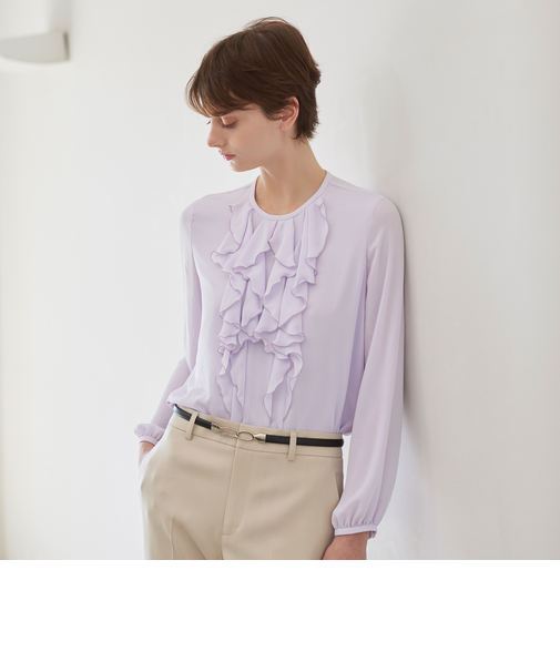 【Nikkei magazine掲載】【ウォッシャブル】ソフトジョーゼット　ブラウス