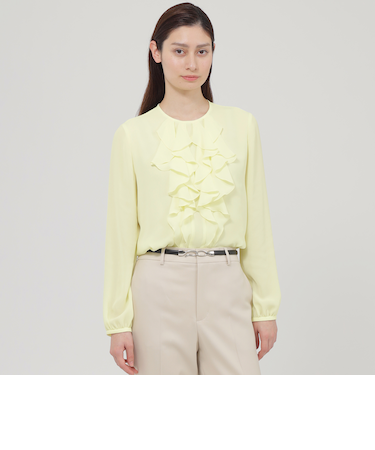 【Nikkei magazine掲載】【ウォッシャブル】ソフトジョーゼット　ブラウス