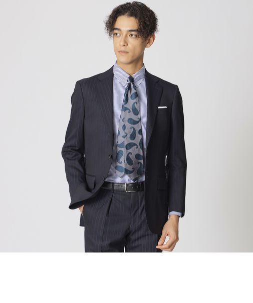 【Nikkei magazine掲載】【BAKER MODEL】シャドウフェイドストライプ柄スーツ