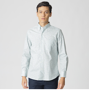 ミニフラワープリント柄ボタンダウンシャツ