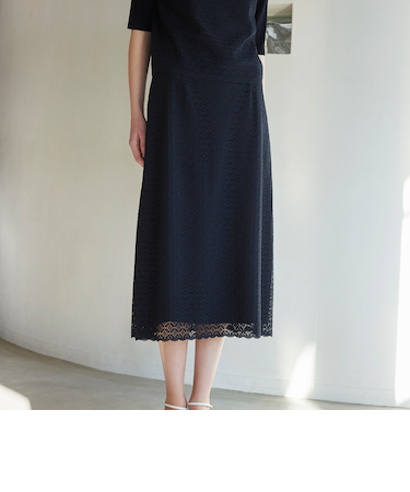 【ウォッシャブル】サークルフルールケミカルレース　スカート