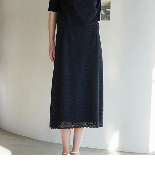 【ウォッシャブル】サークルフルールケミカルレース　スカート