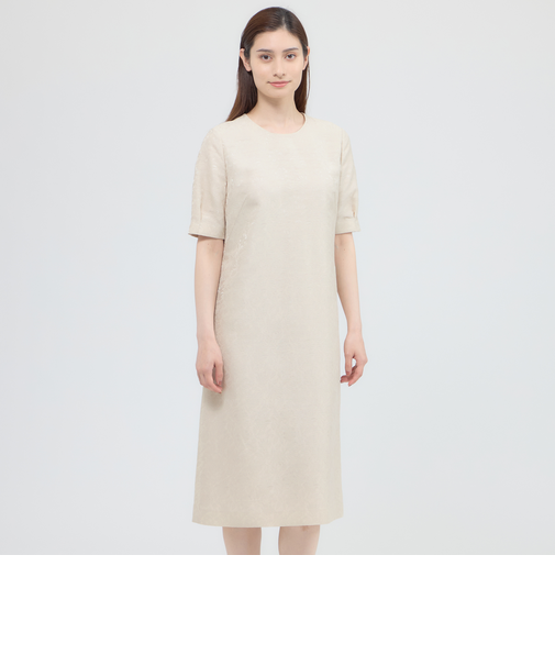 【ウォッシャブル】フラワージャカード　ワンピース