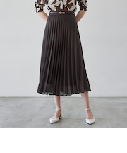 【ウォッシャブル】リネンライクカラミ　スカート