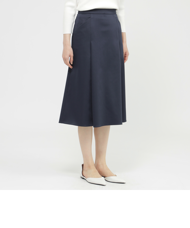 【ウォッシャブル】サテンストレッチ　スカート