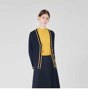 【ウォッシャブル】アセテートストレッチ　カーディガン