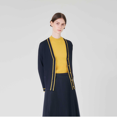 【ウォッシャブル】アセテートストレッチ　カーディガン