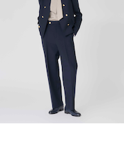 【Nikkei magazine/eclat掲載】【防しわ性】ダブルクロスストレッチ　パンツ