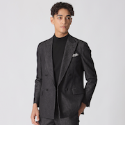 【STUART'S TRAVELER】プレーティングラッセル　ダブル４ボタンジャケット