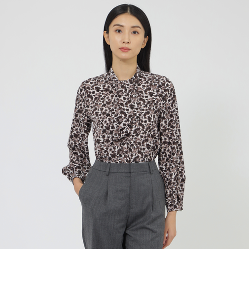 【WEB・一部店舗限定/ウォッシャブル】スモールフラワー　ブラウス