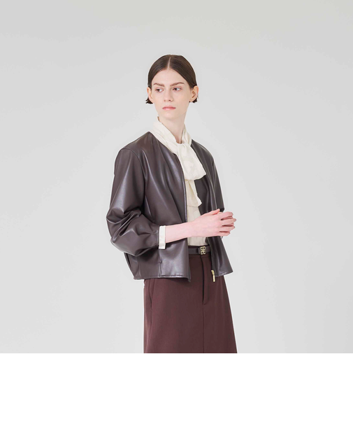 シンセティックレザー　ブルゾン