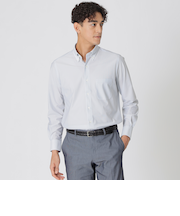 【Nikkei magazine掲載】【STUART'S TRAVELER】ミニチェックプリント　ストレッチシャツ