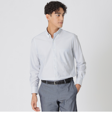 【Nikkei magazine掲載】【STUART'S TRAVELER】ミニチェックプリント　ストレッチシャツ