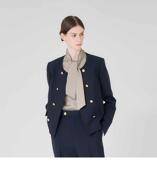 【Nikkei magazine/eclat掲載】【防しわ性】ダブルクロスストレッチ　ジャケット