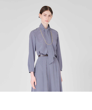 【ウォッシャブル】幾何学プリントジャガード　ブラウス