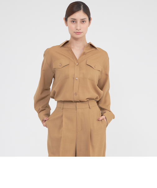 【ウォッシャブル】ウールボイル　ブラウス