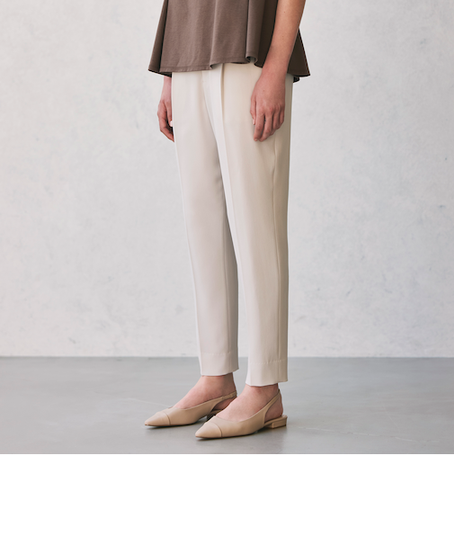 【ウォッシャブル】ライトジョーゼット　テーパードパンツ