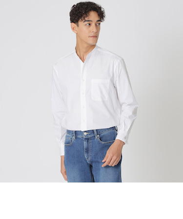 ハケメバンドカラーシャツ