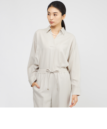 【eclat掲載】【防しわ性】ウォッシャブルストレッチ　ブラウス