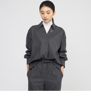 【eclat掲載】【防しわ性】ウォッシャブルストレッチ　ブラウス