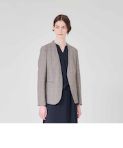 【ウォッシャブル】裏起毛チェック　ジャケット